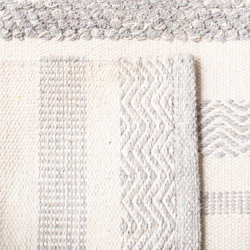 Striped Kilim STK501 Hand Woven Area Rug - Ivory/Grey - 8'x10' - Safavieh.