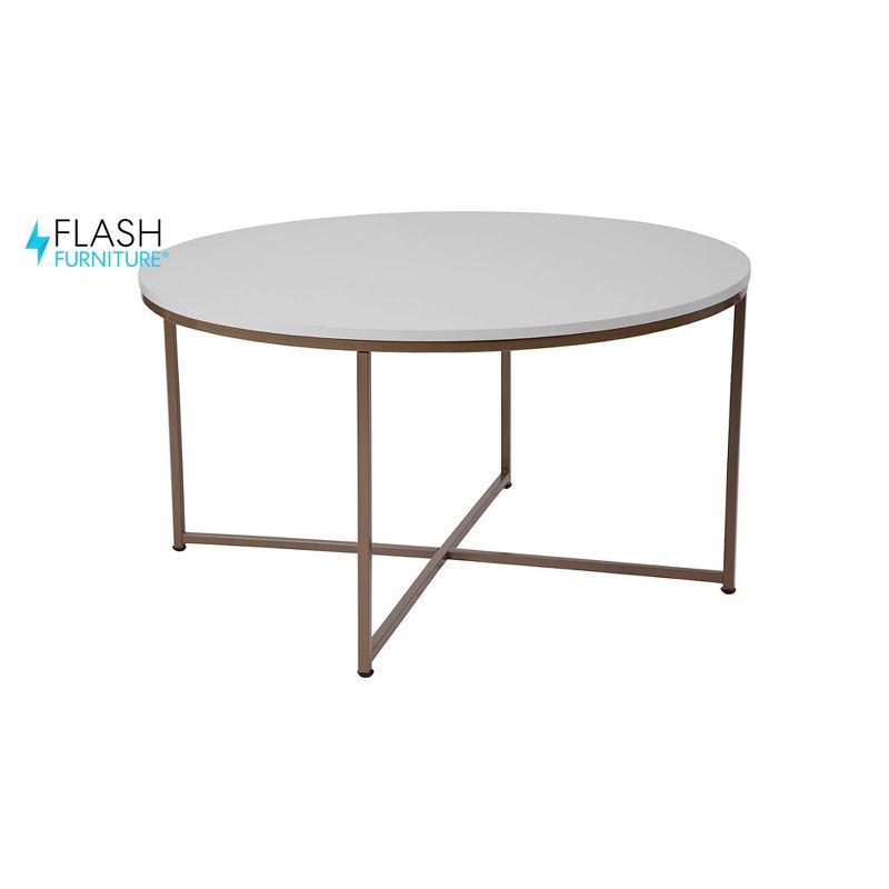 Flash Furniture Hampstead Collection Coffee Table - Modern Laminate Accent Table with Crisscross Frame