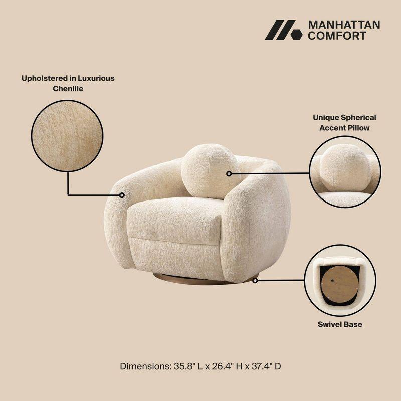 Manhattan Comfort Set of 2 Tribeca Modern Chenille Upholstered Accent Chairs