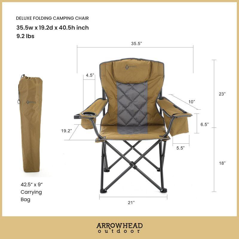 ARROWHEAD Outdoor Folding Camping Chair with Cushions