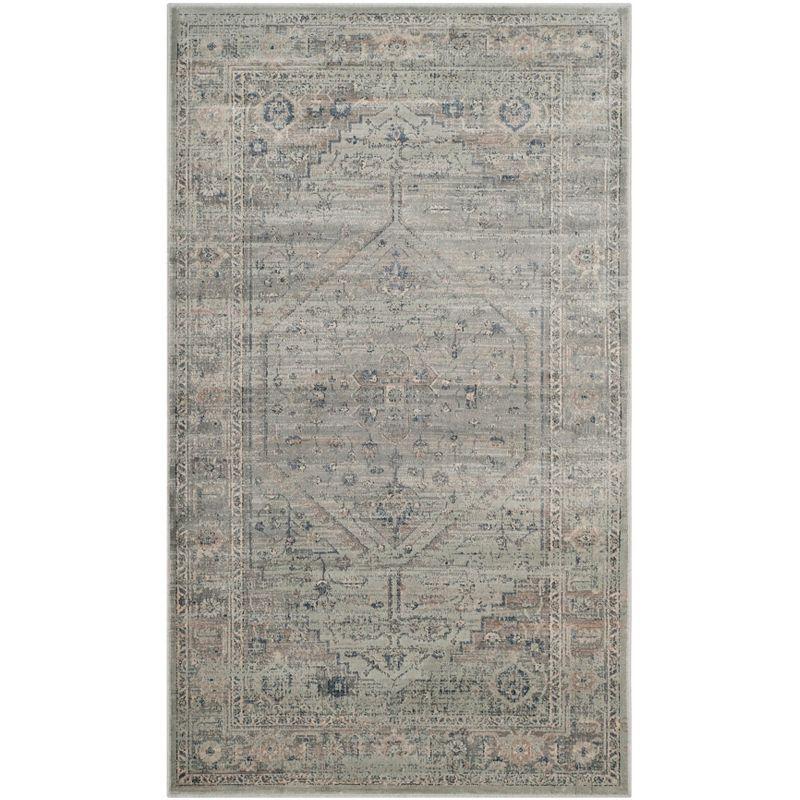 Eliot Vintage Light Blue Silky Transitional Area Rug - 3'3" x 5'7"