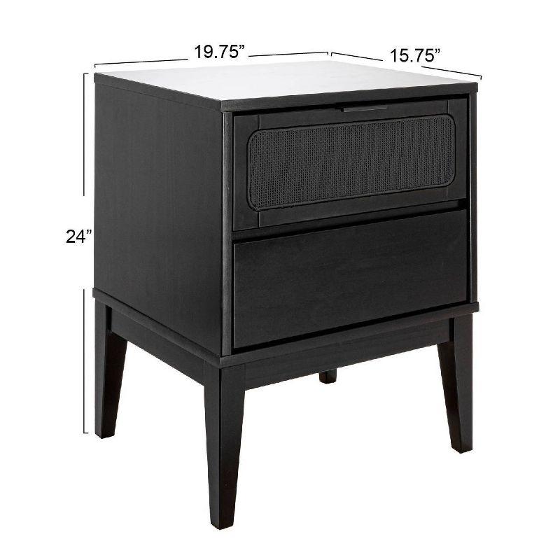 Storied Home Crawford Nightstand: Modern Bohemian Style, Solid Wood, Square Shape, 24" High