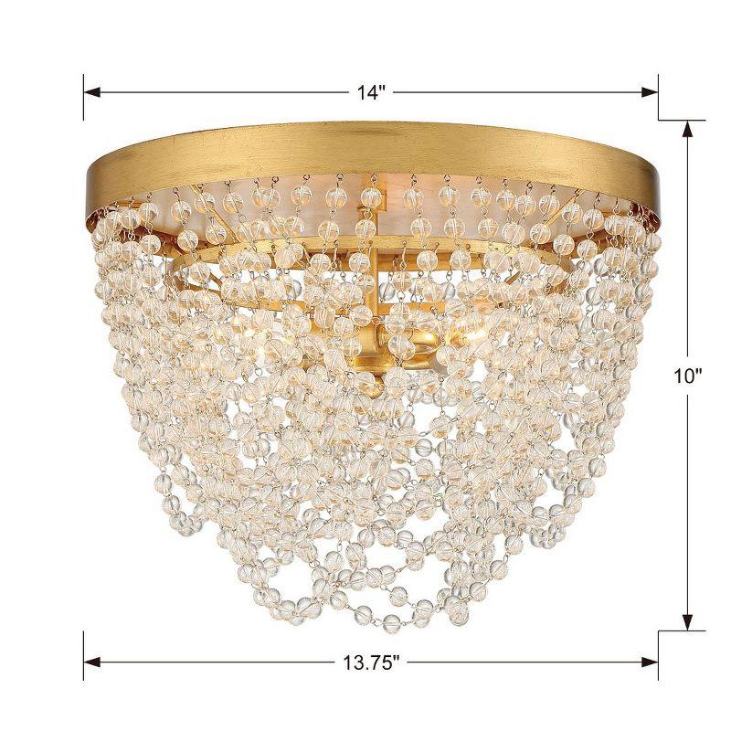 Crystorama Lighting Fiona 3 - Light Flush Mount in  Antique Gold