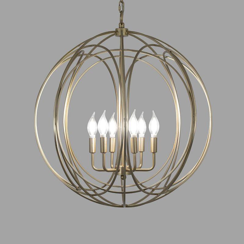 Yosemite Home Decor Brass 6-Light Brass Chandelier