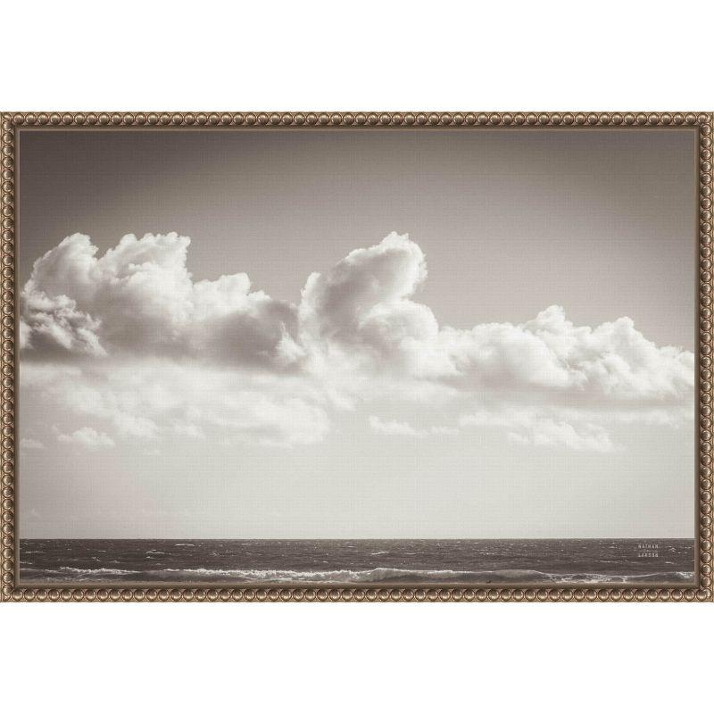 Venice Beach Monochrome Ocean Lithograph Framed Canvas Art