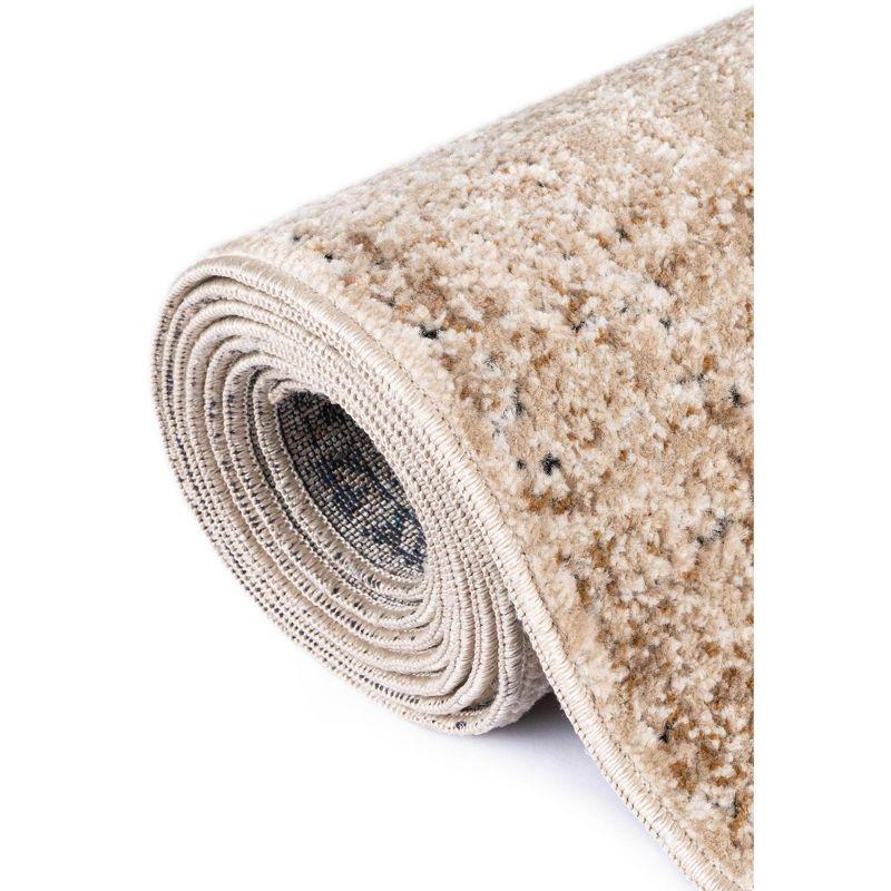 Unique Loom Chateau Collection Area Rug - Jefferson (7' 1" Square Beige/Light Brown)