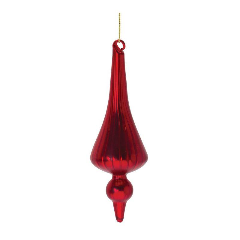 Melrose Ribbed Glass Finial Ornament (Set of 12)