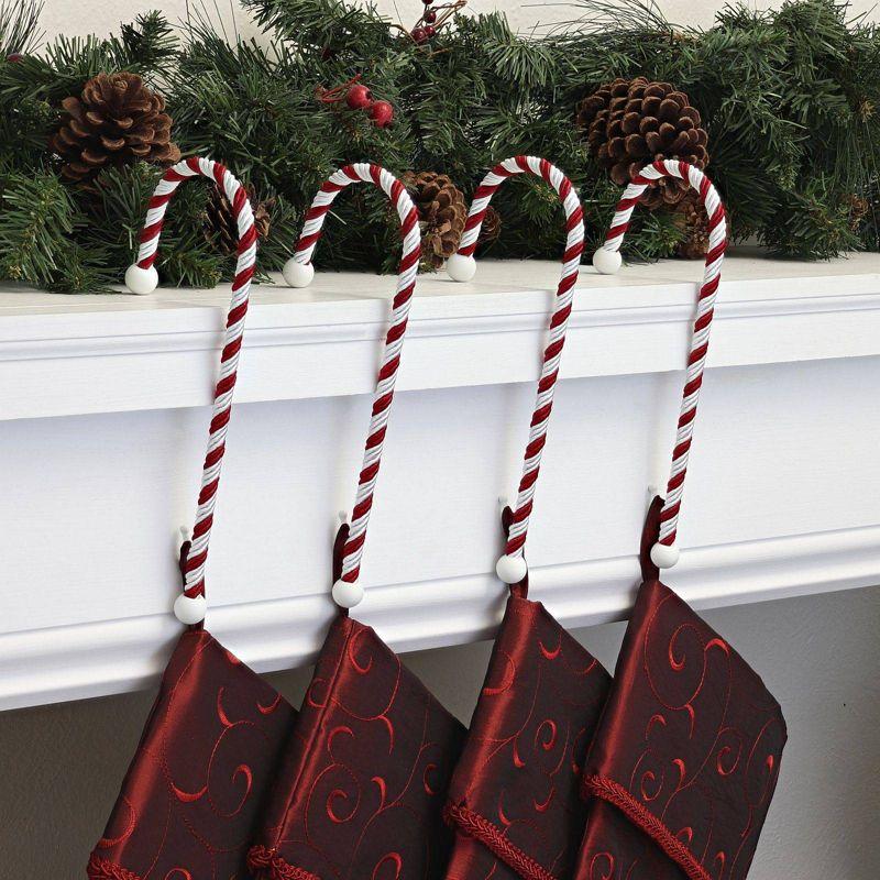 Haute Decor 4ct Candy Cane Christmas Stocking Holders