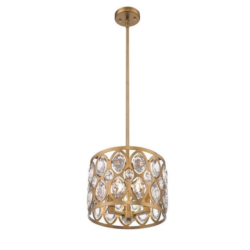 Heirloom Brass Crystal-Inspired 3-Light Chandelier