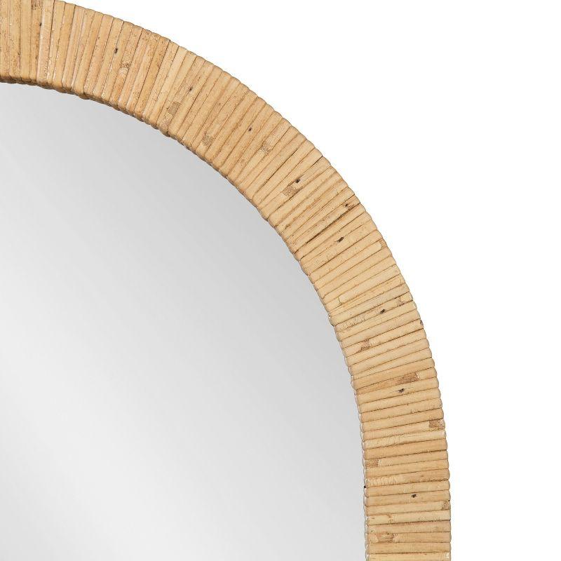 Natural Rattan Arch Wall Mirror, 20x30, Boho Design