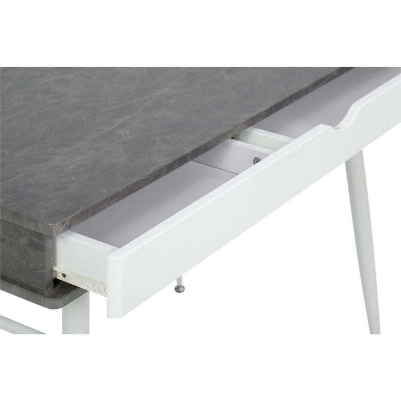 Alcove Writing Desk Dark Gray Wash - Calico Designs: Metal Frame, MDF Surface, Modern Style, Home Office Furniture