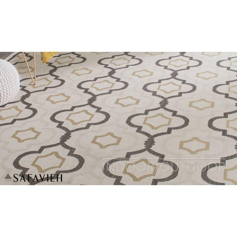 Courtyard CY7938 Power Loomed Indoor and Outdoor Accent Rug - Beige/Black - 2'7"x5' - Safavieh
