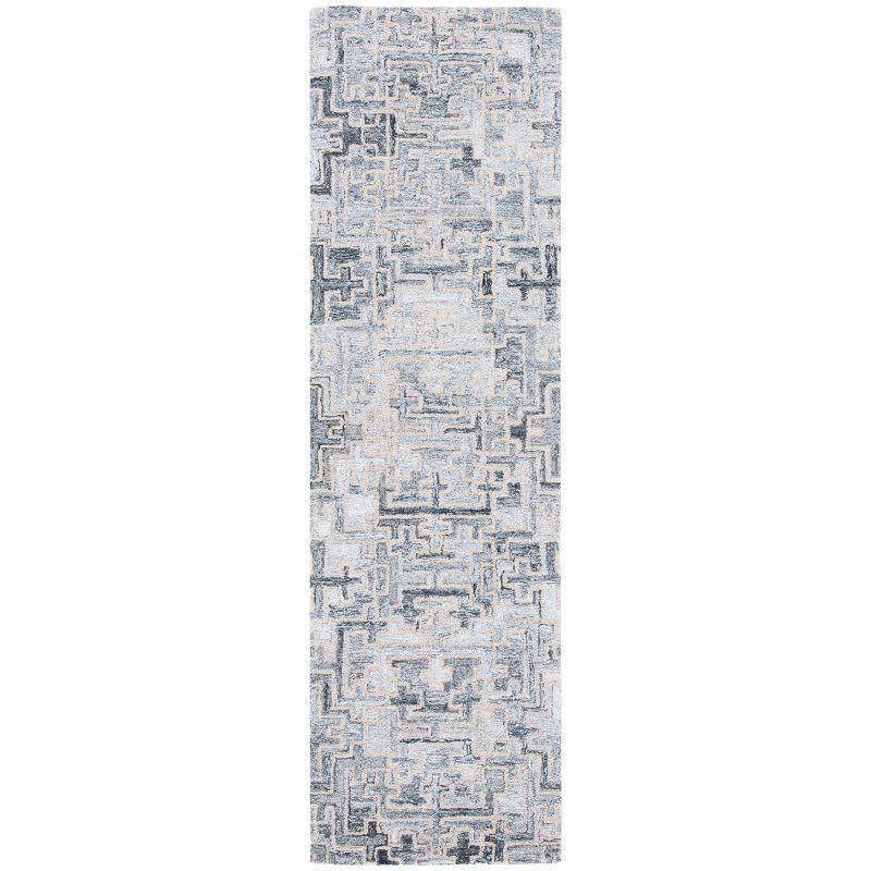 Abstract ABT142 Handmade Indoor Runner - Ivory/Black - 2'-3"x6' - Safavieh
