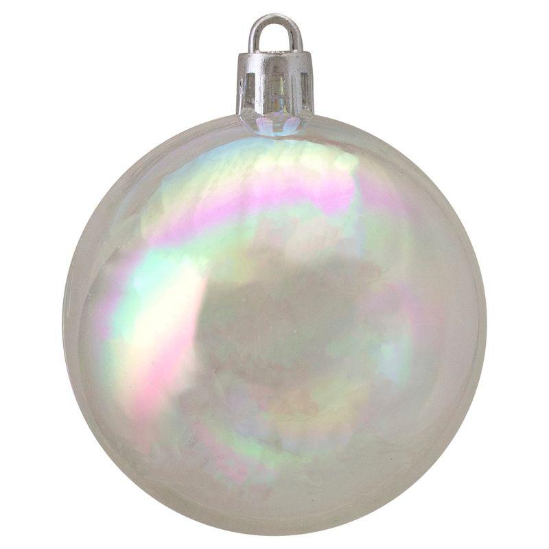 Clear Iridescent Shatterproof Plastic Christmas Ball Ornament Set