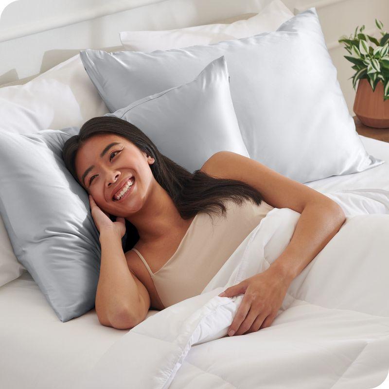 2 Pcs Standard - Envelope Silver Satin Pillowcase Set by Bare Home