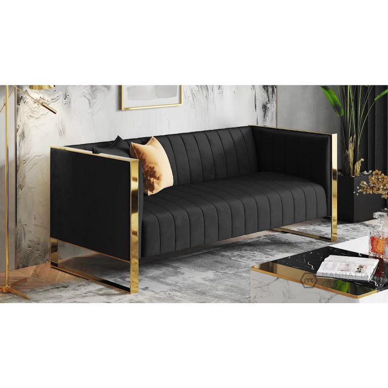 Trillium Velvet 3 Seater Sofa - Manhattan Comfort