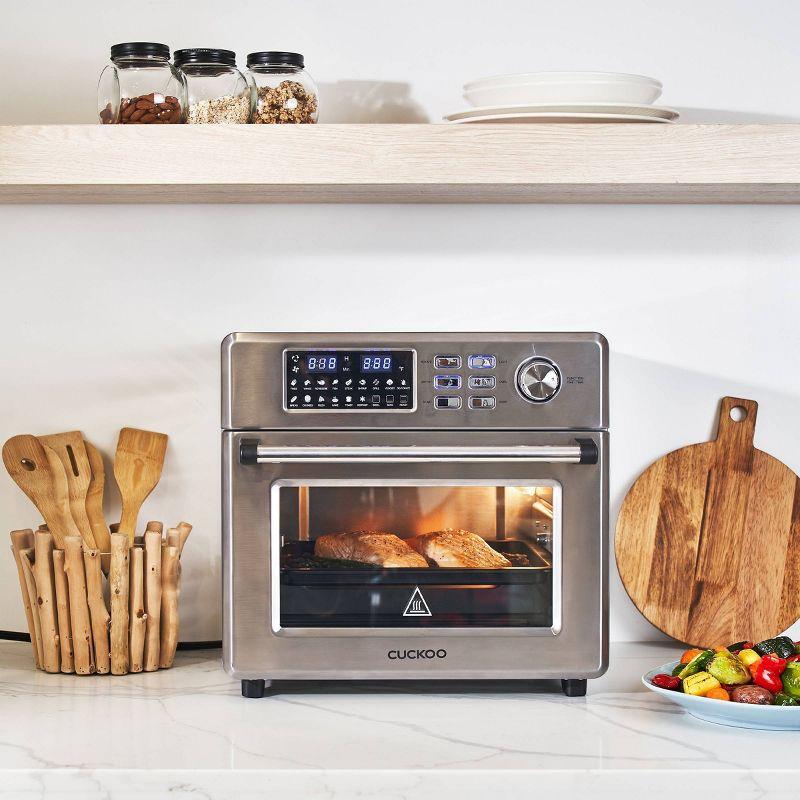 Cuckoo Electronics CUCKOO Air Oven | 18 Preset Modes, 360 Convectional Cooking, Premium Interior & Exterior, All accessories included Black/Stainless Steel CAFO-A2601S