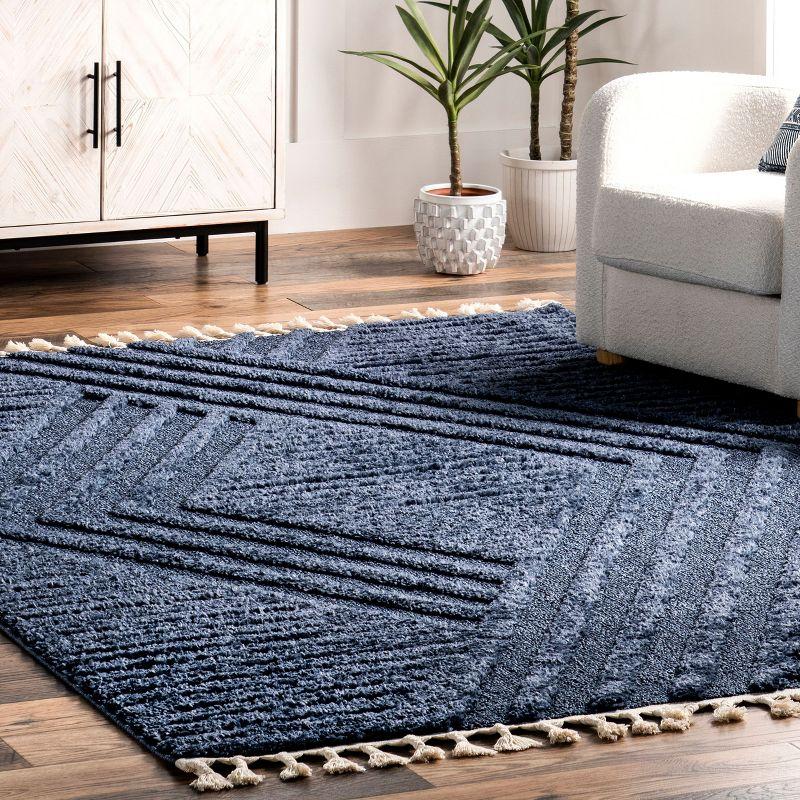 Nuloom Risette Geometric Shag Tassel Indoor Area Rug