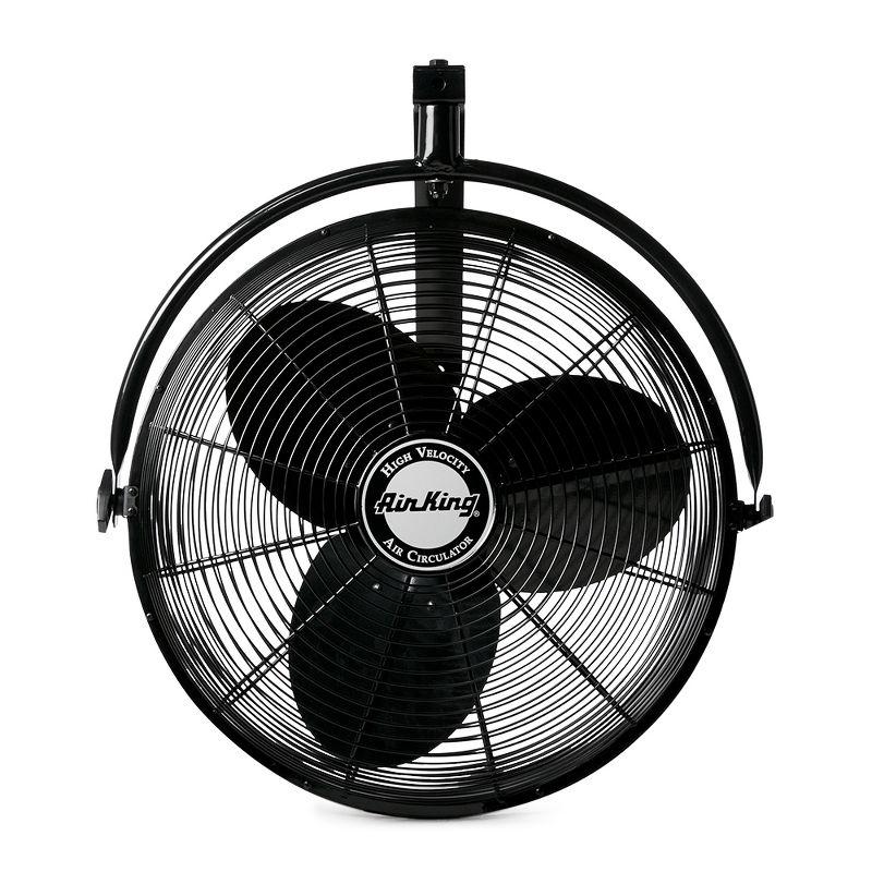 Air King 20 Inch 1/6 Horsepower 3-Speed 90-Degree Adjustable Angle Non-Oscillating Enclosed Workshop Home Garage Steel Wall Mounted Fan, Black