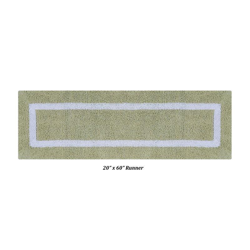 Better Trends Hotel Multi 100% Cotton Tufted Two Tone Reversible Bath Rug 20" x 60" Runner - Sage/White