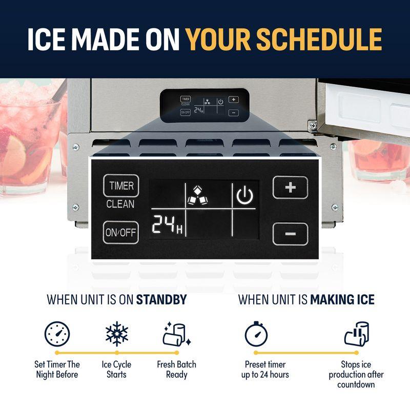 Newair 15" Undercounter 66 lbs Nugget Ice Maker, Built-in or Freestanding in Stainless Steel