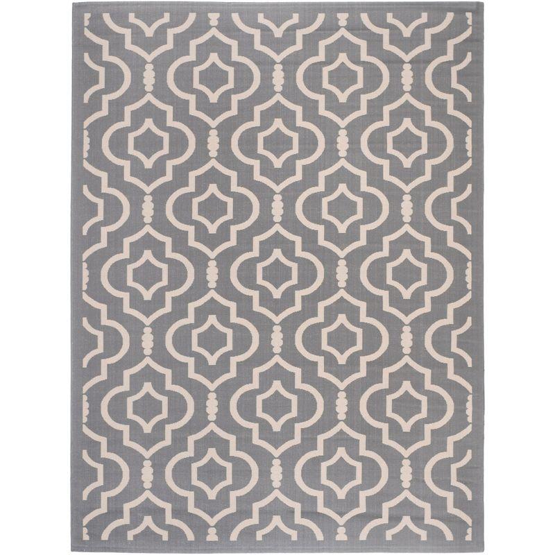 Courtyard CY6926 Power Loomed Indoor and Outdoor Area Rug - Anthracite/Beige - 9'x12' - Safavieh