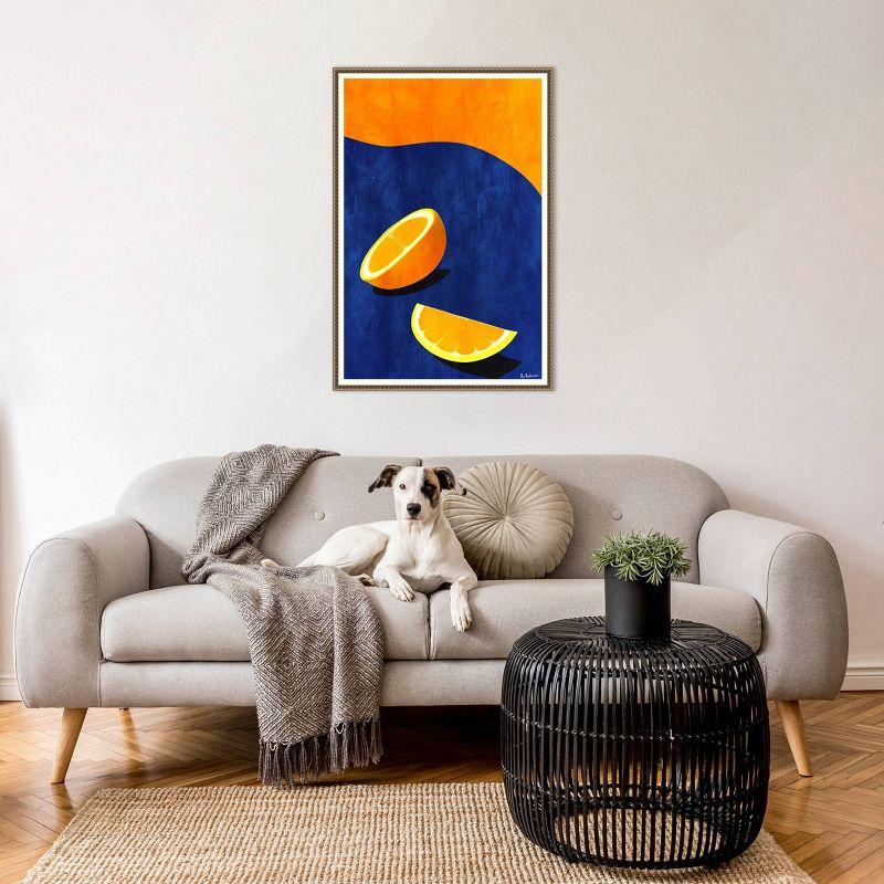 23"x33" Orange Wedge by Bo Anderson: Modern Abstract Citrus Art - Amanti Art