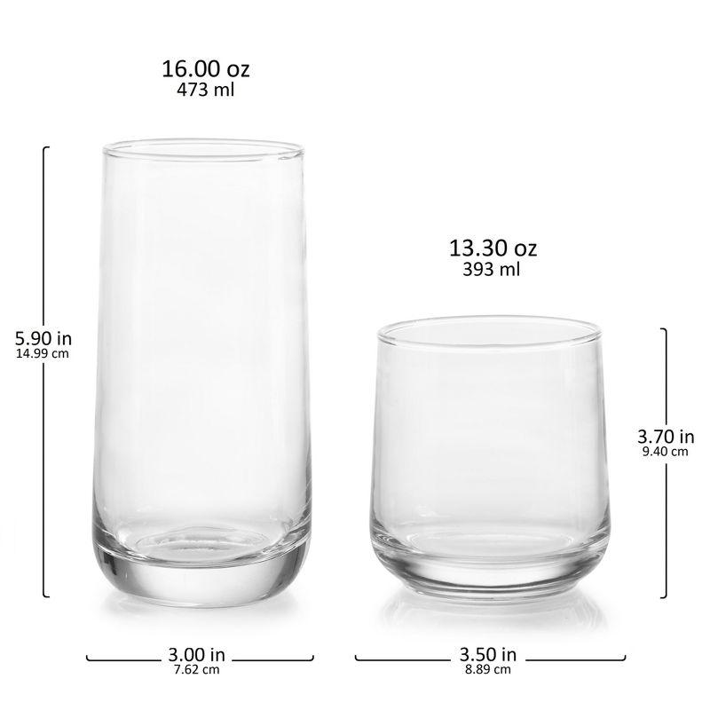 Libbey Ascent 16 Piece Tumbler and Rocks Glass Set