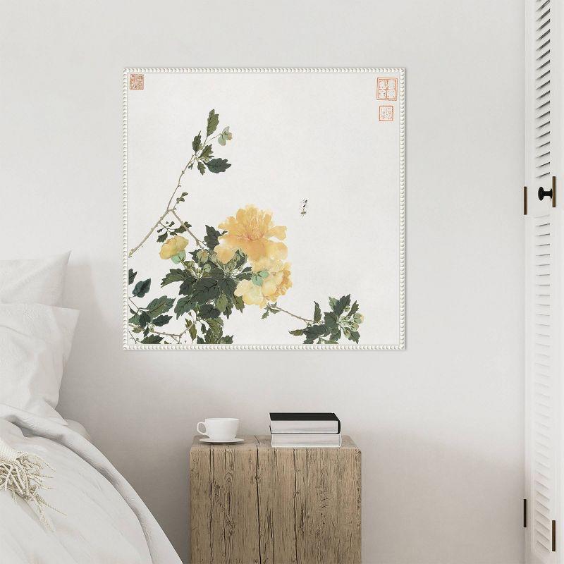 Amanti Art 30"x30" Insects and Flowers VI by Ju Lian Framed Canvas Wall Art Print