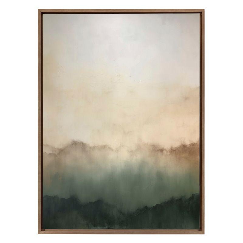 Kate & Laurel All Things Decor 31.5"x41.5" Sylvie Green Mountain Abstract I Framed Canvas by Amy Lighthall Gold