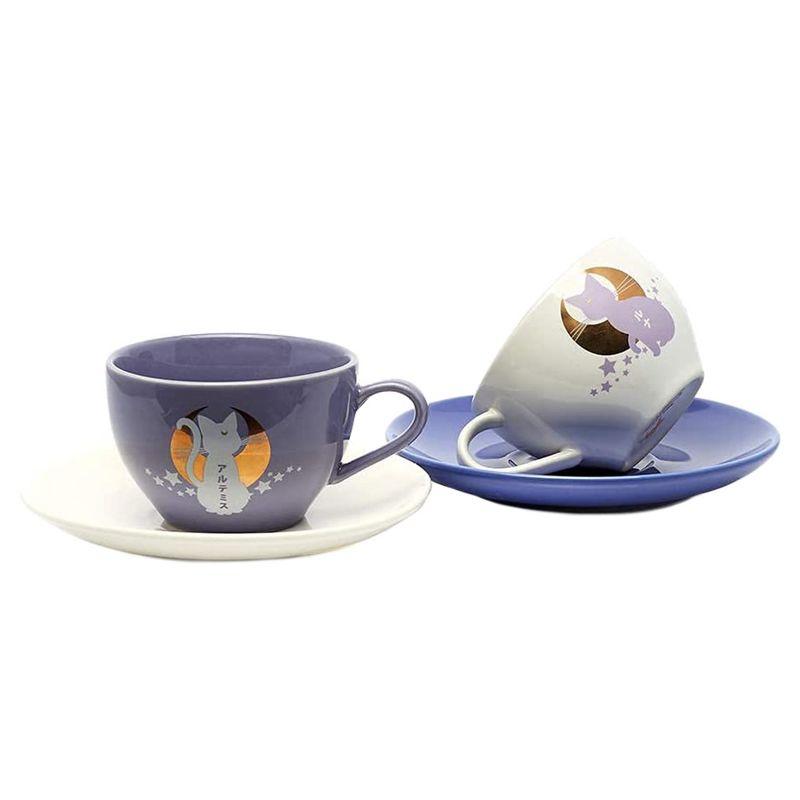 Sailor Moon Anime Manga Luna and Artemis 4 PC Tea Cup Set 6.7 oz 2 Saucers 2 Cups