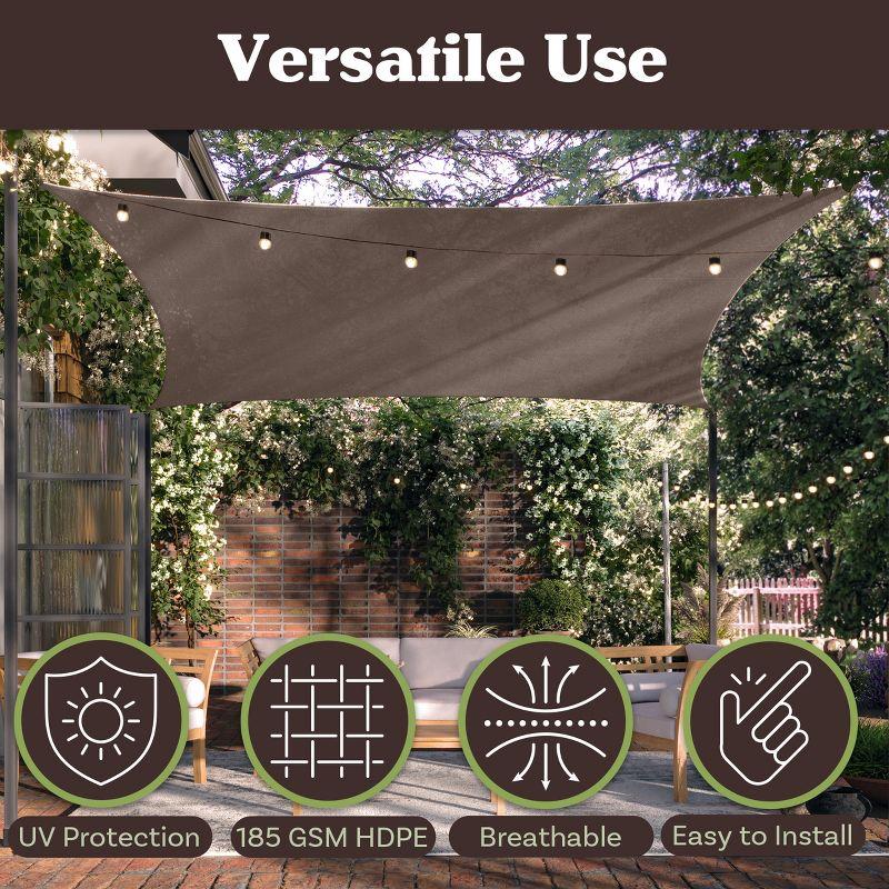 Pure Garden Sun Shade Canopy - 10x13ft Curved Rectangle Sun Shade Sail with UV Protection - Sun Shades Outdoor Patio or Pool Canopy - Sunshades for Patio, Yard, Deck or Outdoor Activities by Pure Garden