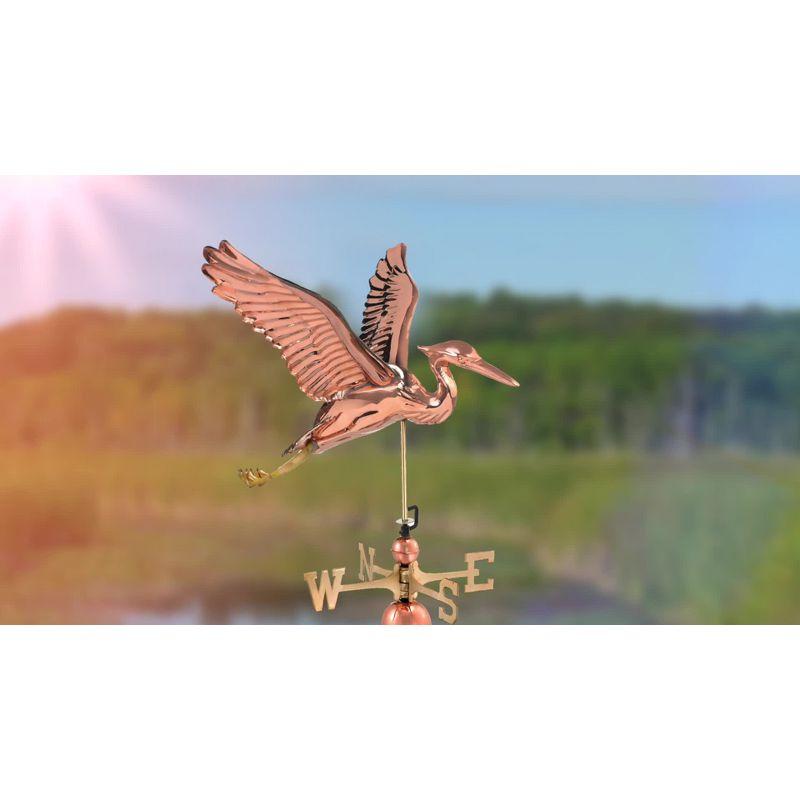 Save the Whales Pure Copper Weathervane- Good Directions: Outdoor Decorative Sculpture, 40" Max Height