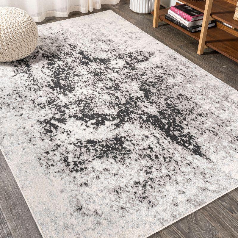 5'x8' Dune Modern Abstract Area Rug, Cream/Gray - JONATHAN Y