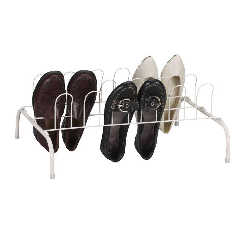 Household Essentials Wire Shoe Rack White: Metal Freestanding Shoe Organizer for Closet & Entryway, Holds 9 Pairs