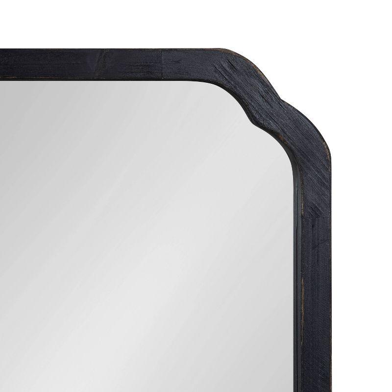 Marston Rectangular Rustic Black Wood Bathroom Vanity Mirror