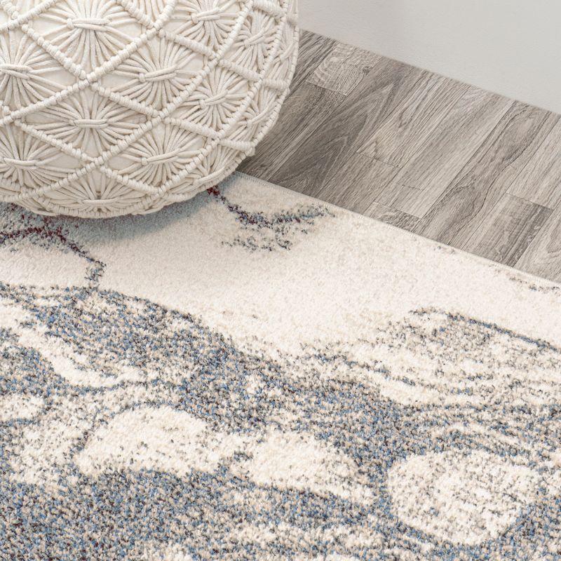 5' x 8' Marmo Abstract Marbled Modern Area Rug, Gray/Cream - JONATHAN Y