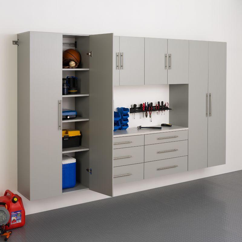 Light Gray Wall-Mounted Storage Cabinet with Nickel Handles