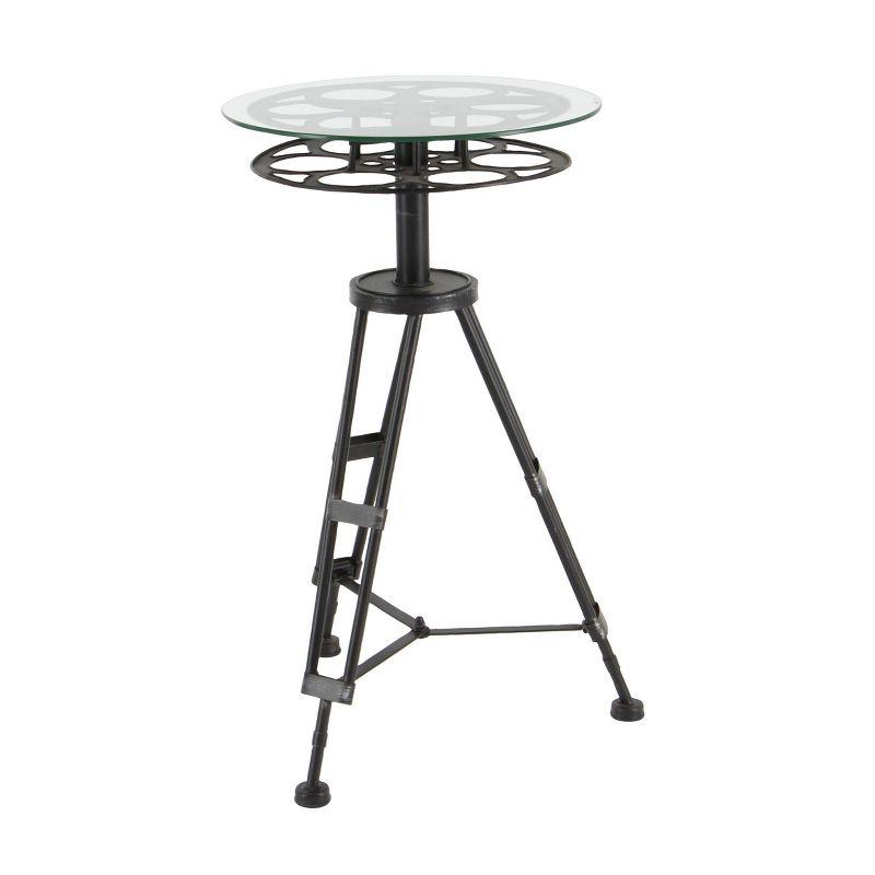 Eclectic Glass and Metal Accent Table Black - Olivia & May