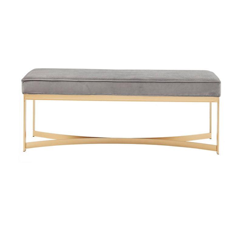 Martha Stewart Secor Velvet Upholstered Bench with Metal Base