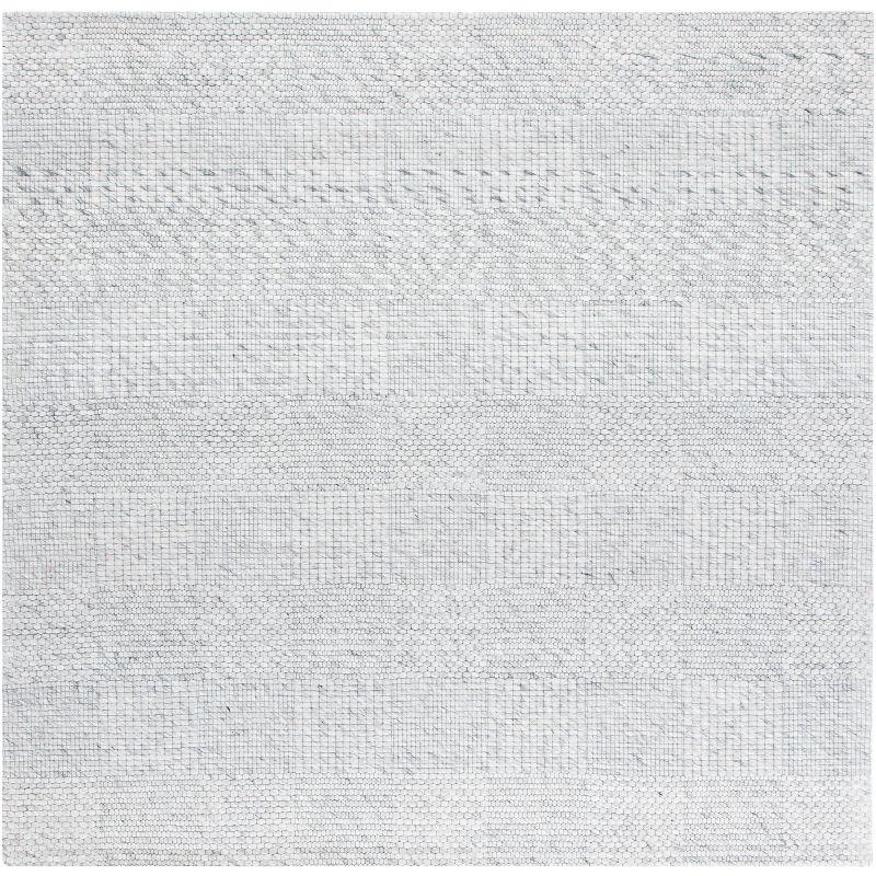 Marbella 6' x 6' Square Light Gray Wool Rug