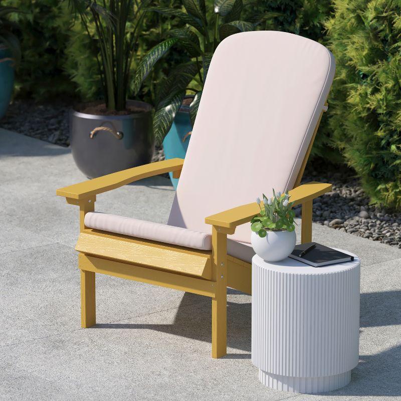 Flash Furniture Charlestown Set of 2 All Weather Indoor/Outdoor High Back Adirondack Chair Cushions, Patio Furniture Replacement Cushions - Cream