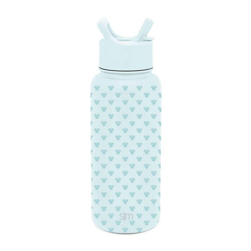 Light Blue Stainless Steel Water Bottle with Straw Lid