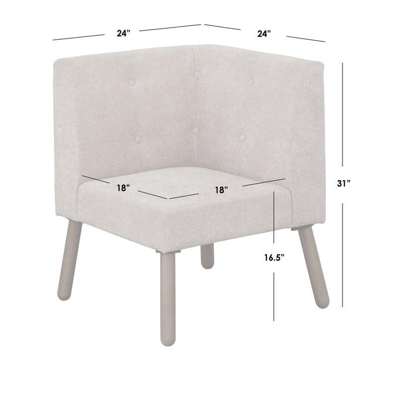 Buylateral Playmate Mid Century Modern Breakfast Nook Upholstered Corner Chair Blue: Linen Upholstery, Rubberwood Frame, Spot Clean, 250lb Capacity