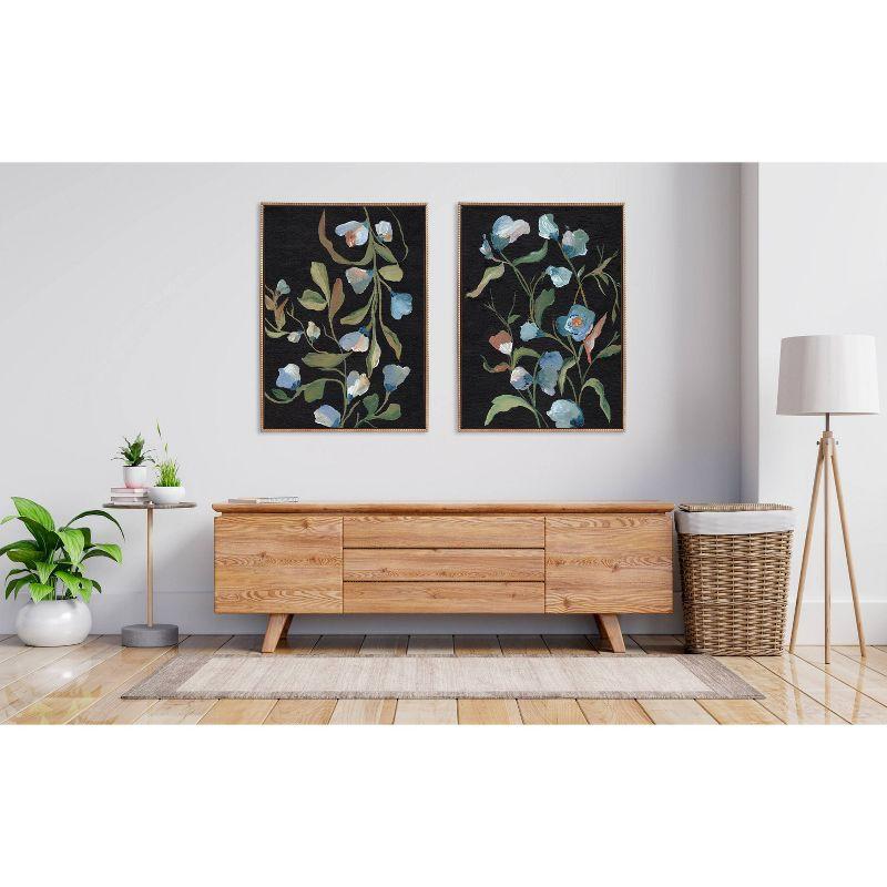 Kate & Laurel All Things Decor 28"x38" (Set of 2) Sylvie Foliage I and III Framed Canvas Arts by Nikita Jariwala Beaded Gold