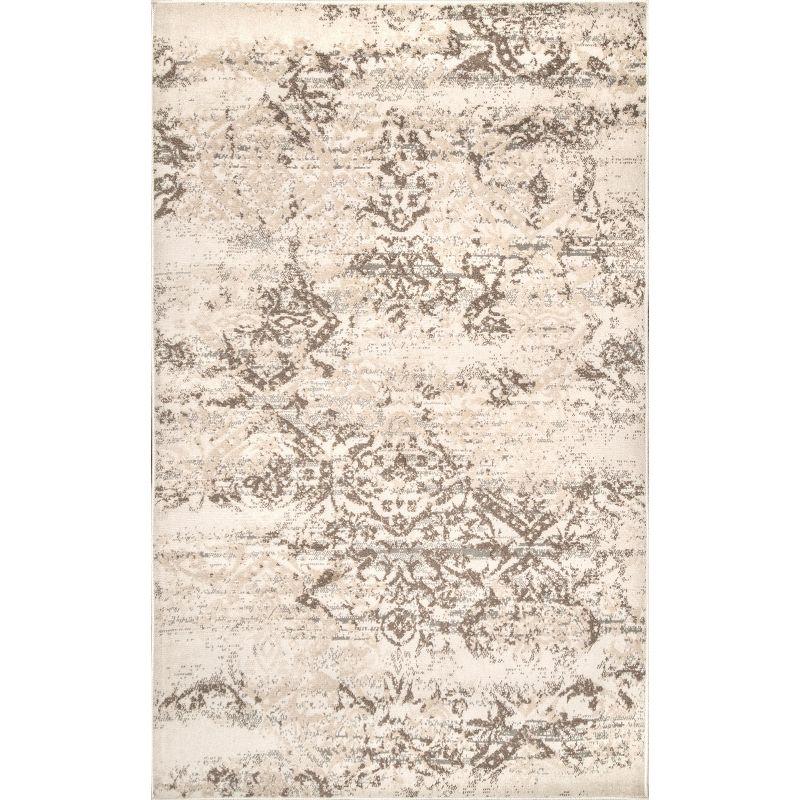Nuloom Freja Floral & Paisley 4x6 Indoor Area Rug for Living Room Bedroom Dining Room Kitchen, Beige/Ivory
