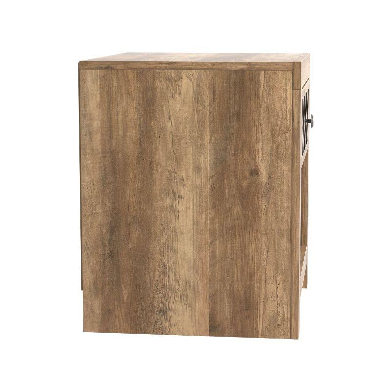 Galano Julric 1 Drawer Nightstand in Dusty Gray Oak with Aurora Silver, Knotty Oak with Gray Stone