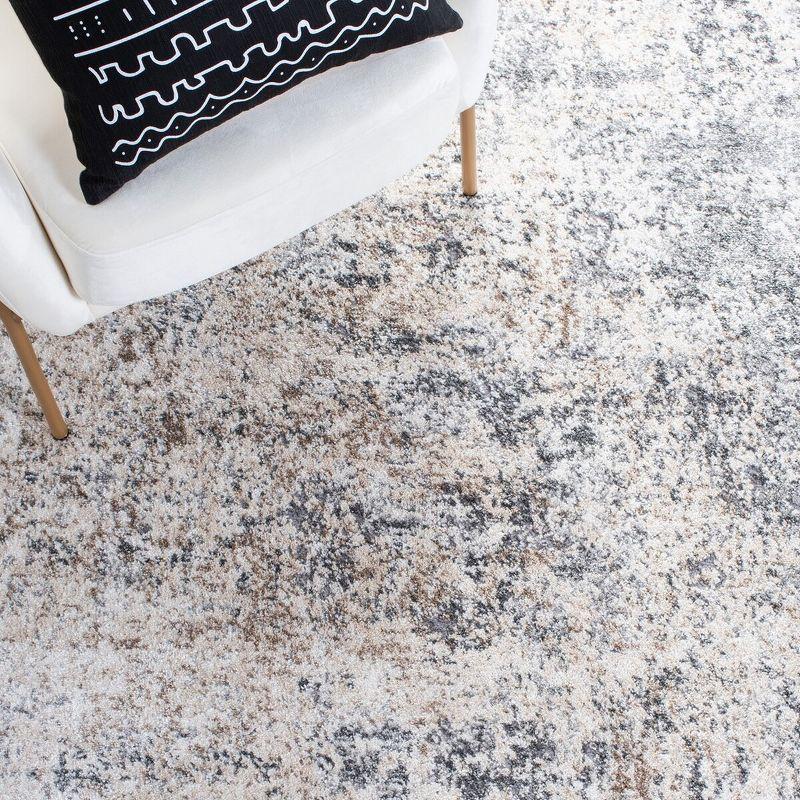 Aston ASN705 Power Loomed Indoor Area Rug - Ivory/Grey - 6'7"x6'7" - Safavieh