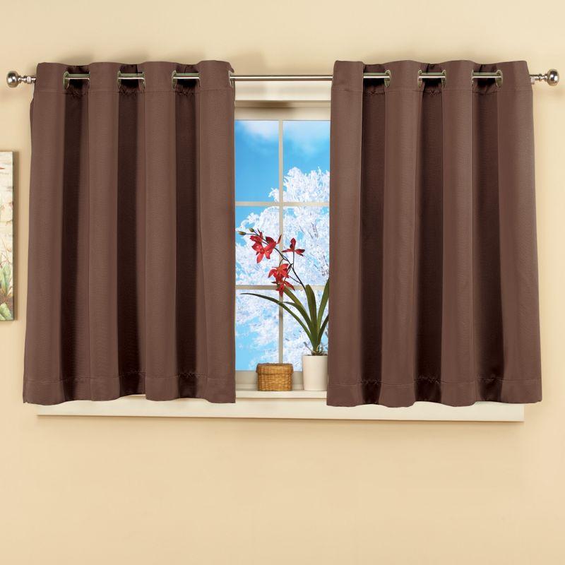 Collections Etc Short Blackout Window Curtain Panel with Easy Open-Close, Single Panel