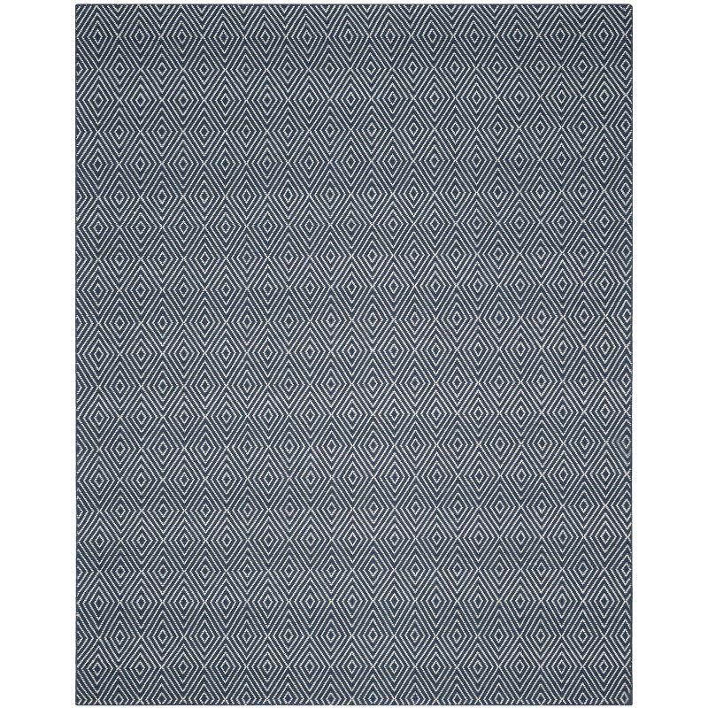 Wilton WIL715 Hand Hooked Indoor Area Rug - Navy/Ivory - 8'x10' - Safavieh
